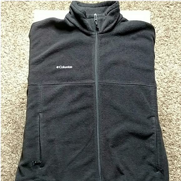 Columbia Black Full Zip Fleece Side Pockets Jacket - Picture 2 of 8